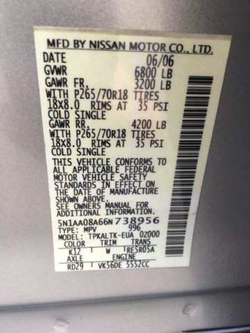 2006 Nissan Armada in Madison, TN 37115 - 1164407 22