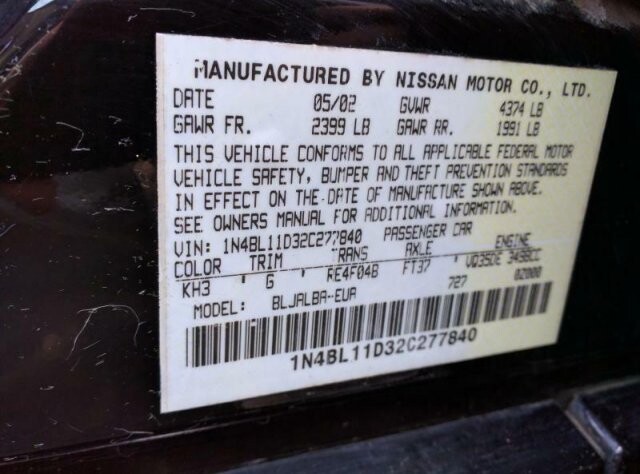 2002 Nissan Altima in Madison, TN 37115 - 1585917 10