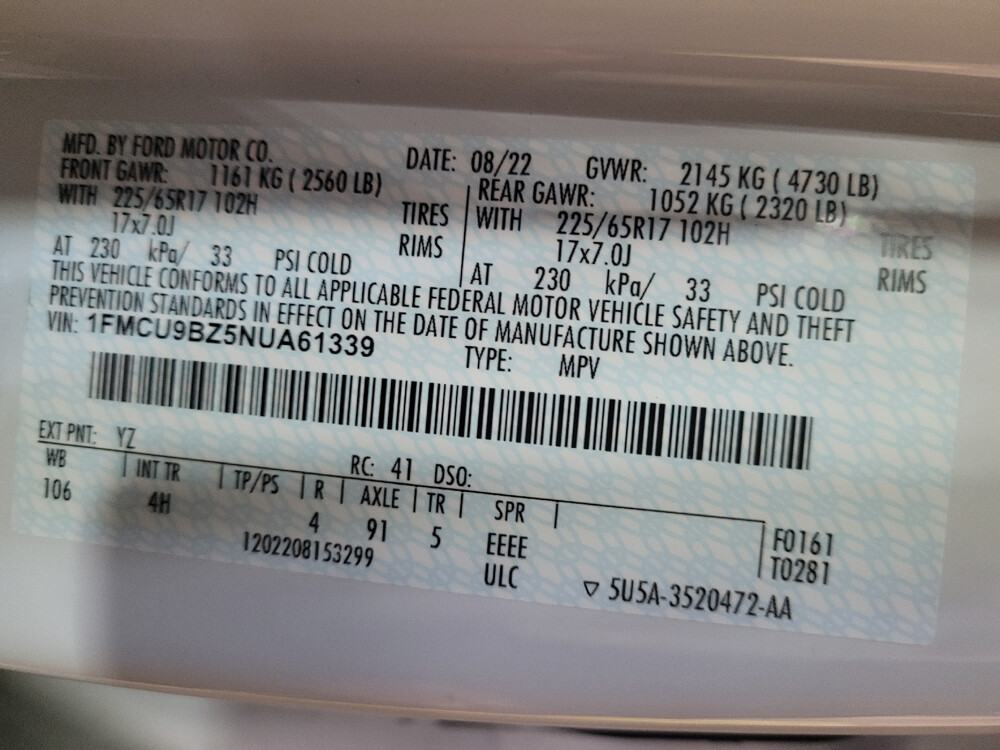 2022 Ford Escape in Charlotte, NC 28273 - 18028444 33