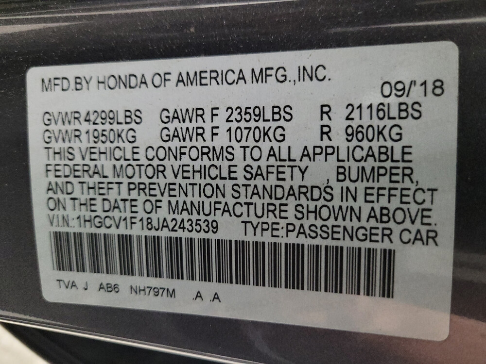 2018 Honda Accord in Eastpointe, MI 48021 - 18036666 33