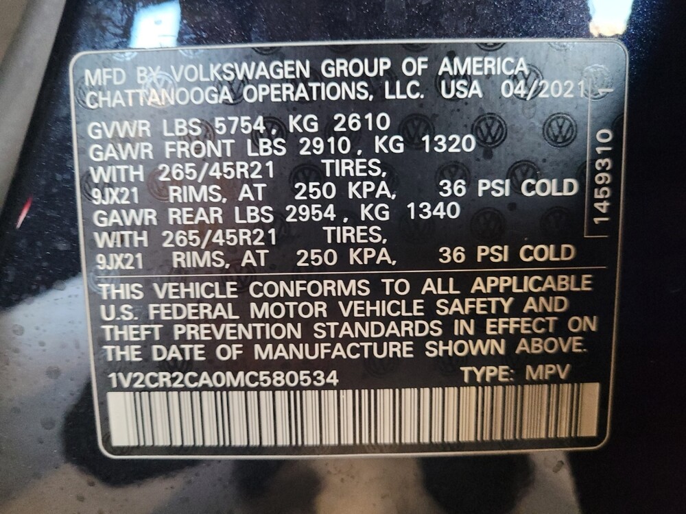 2021 Volkswagen Atlas in Gainesville, FL 32609 - 18045077 33