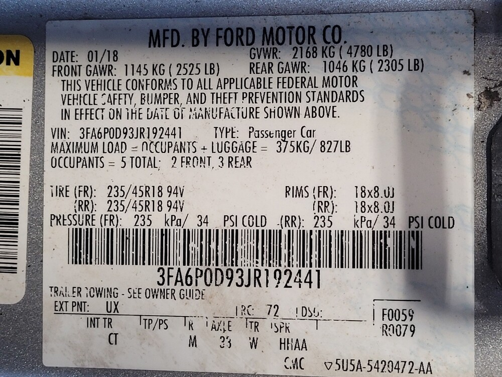 2018 Ford Fusion in Gainesville, FL 32609 - 18046663 33