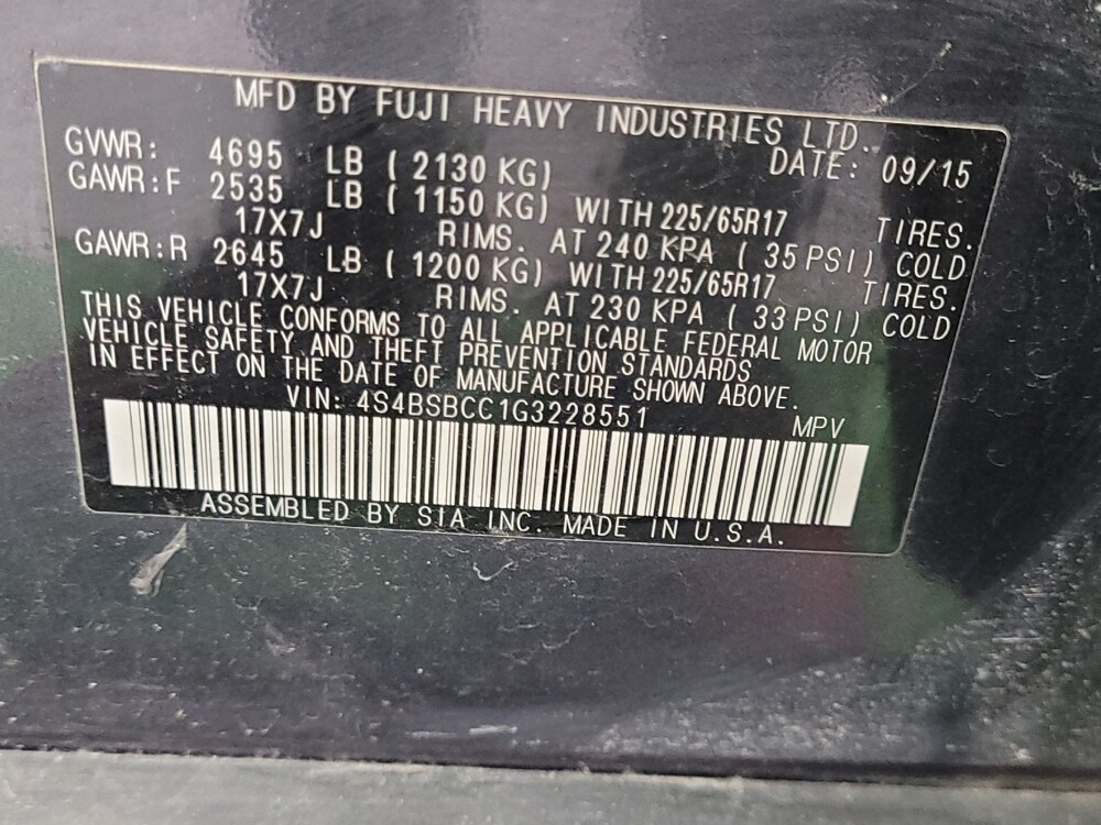 2016 Subaru Outback in Tampa, FL 33612 - 18048431 33