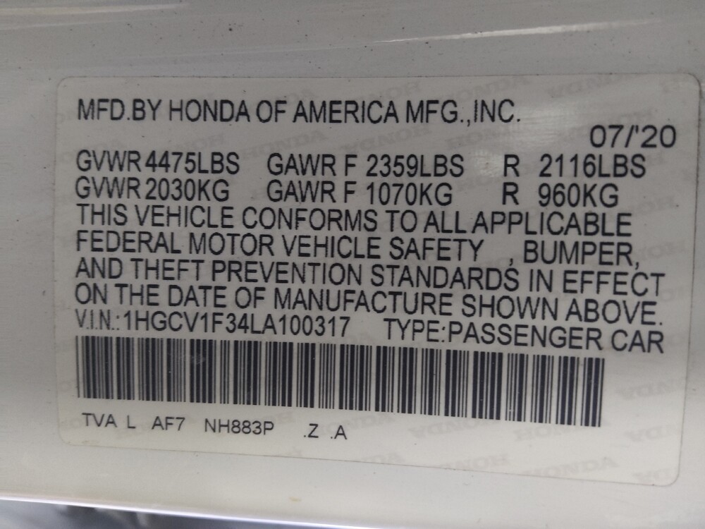 2020 Honda Accord in St. Louis, MO 63125 - 18050332 33