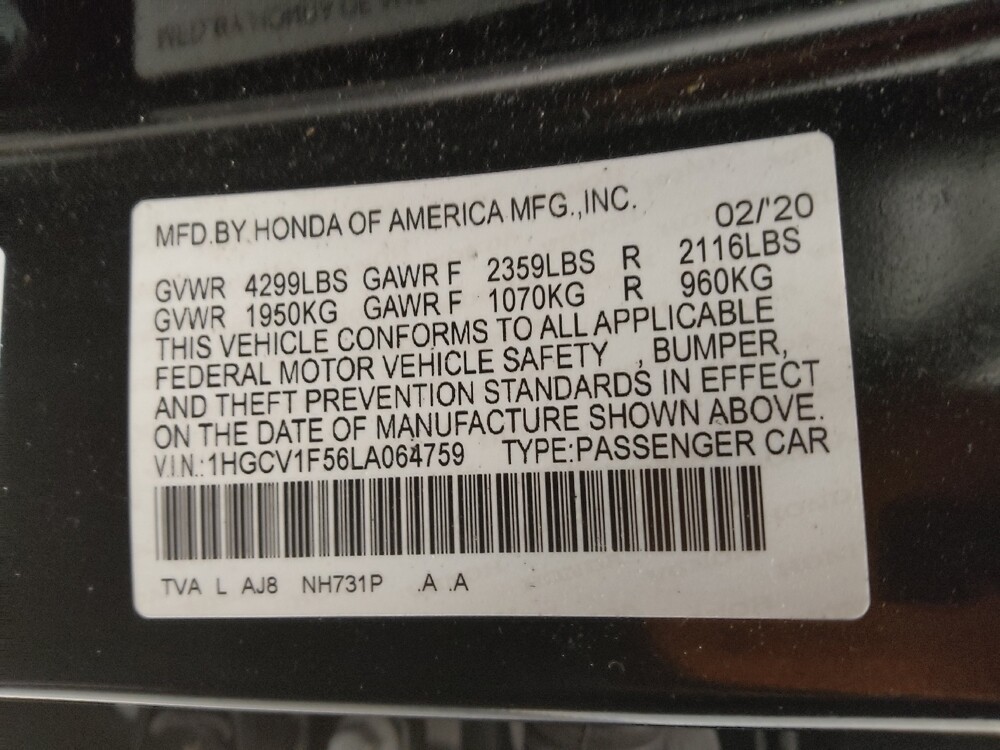 2020 Honda Accord in Las Vegas, NV 89104 - 18050688 33