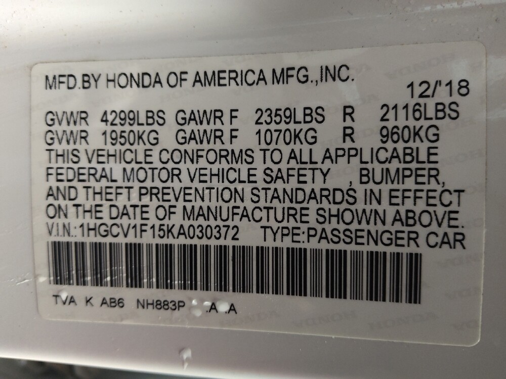 2019 Honda Accord in San Antonio, TX 78238 - 18052285 33