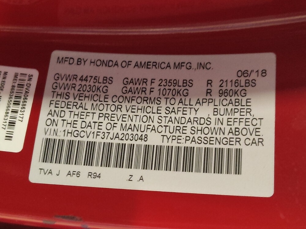 2018 Honda Accord in Jacksonville, FL 32210 - 18055037 33