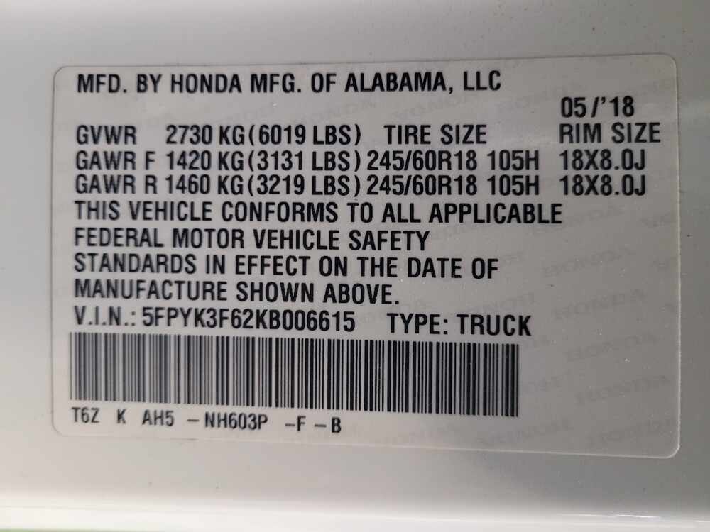 2019 Honda Ridgeline in Fort Myers, FL 33907 - 18056527 33