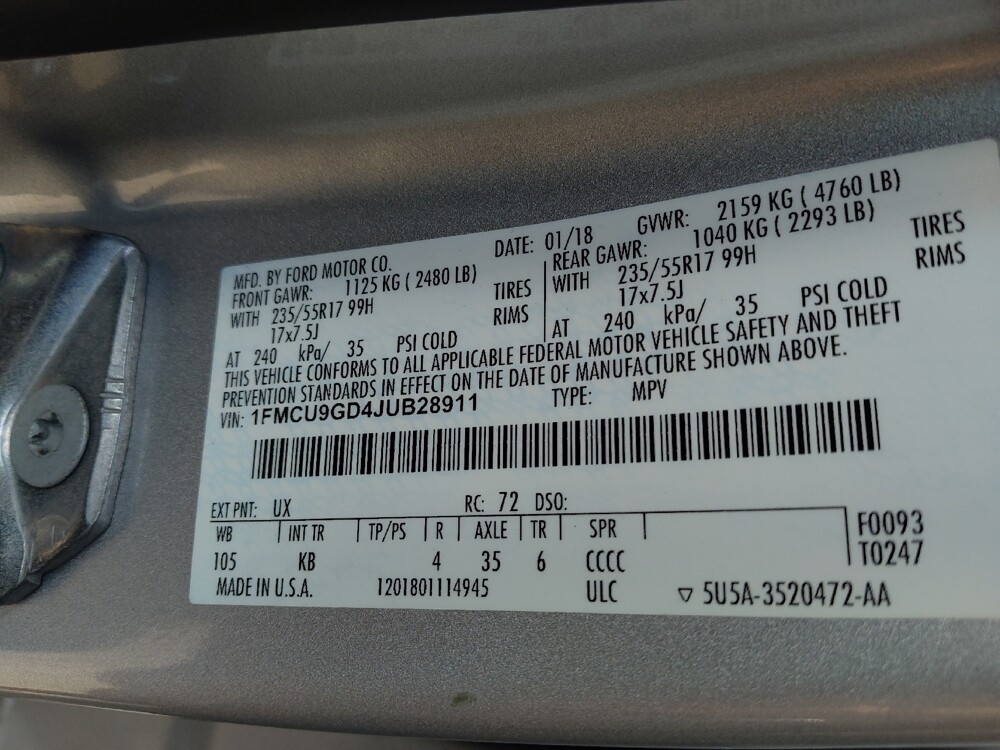 2018 Ford Escape in Jacksonville, FL 32210 - 18058342 33