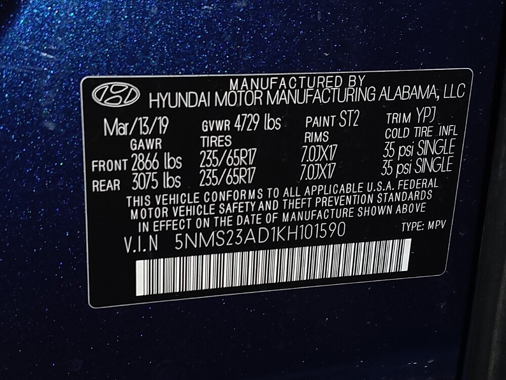 2019 Hyundai Santa Fe in West Palm Beach, FL 33409 - 18059088 33