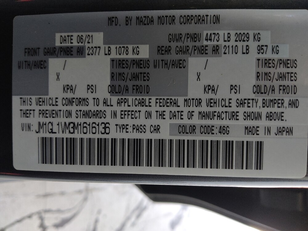 2021 MAZDA MAZDA6 in Union City, GA 30291 - 18059467 33