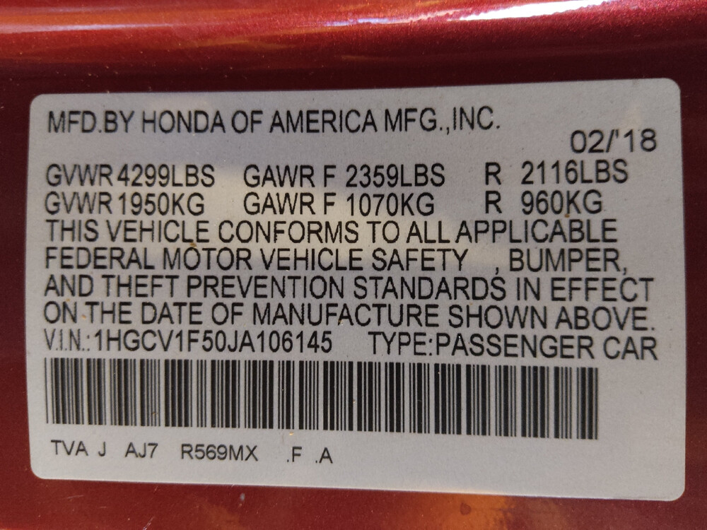 2018 Honda Accord in Kissimmee, FL 34744 - 18059617 33