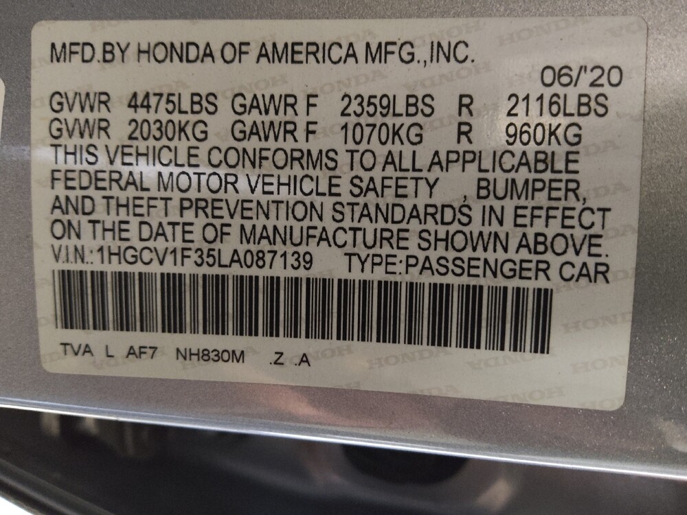 2020 Honda Accord in Chattanooga, TN 37421 - 18059674 33