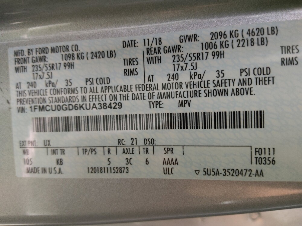 2019 Ford Escape in Conway, SC 29526 - 18060266 33