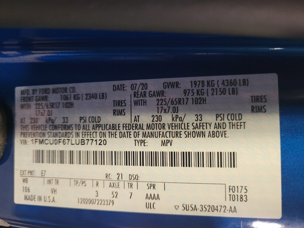 2020 Ford Escape in Tampa, FL 33619 - 18061033 33