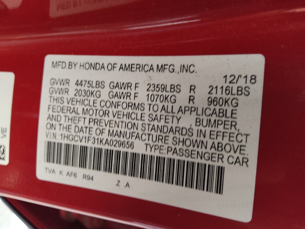 2019 Honda Accord in Jackson, MS 39211 - 18061880 33