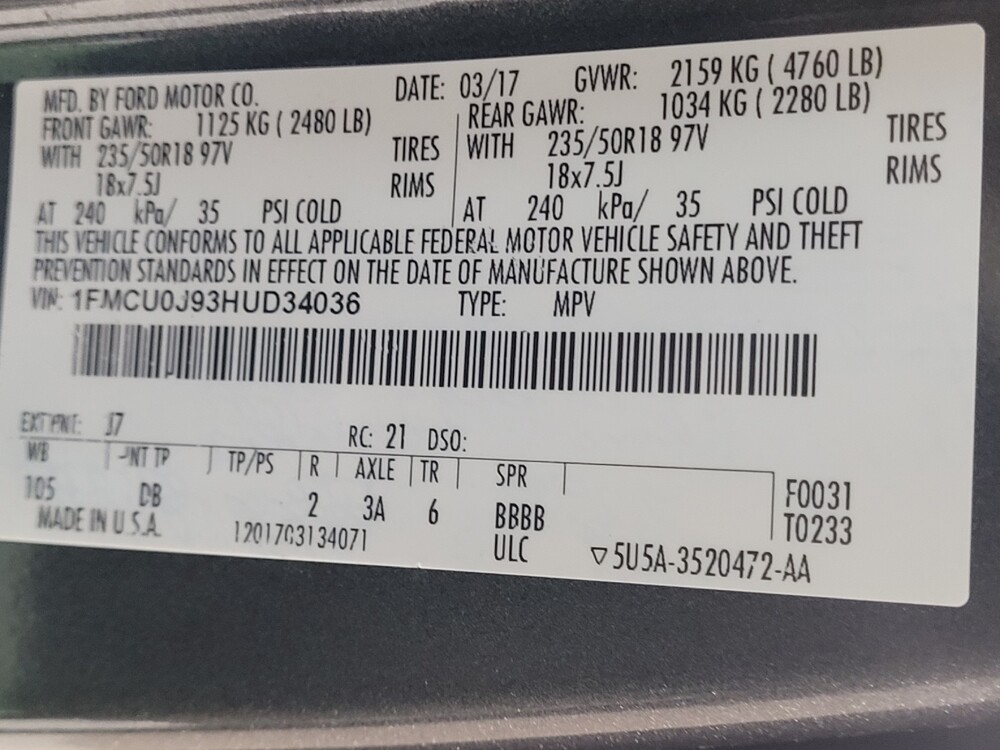 2017 Ford Escape in Lakeland, FL 33815 - 18061932 33