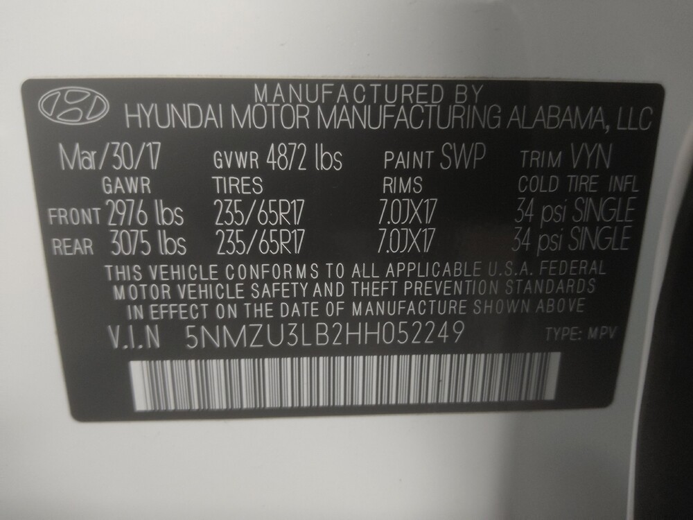 2017 Hyundai Santa Fe in Gastonia, NC 28056 - 18062393 33