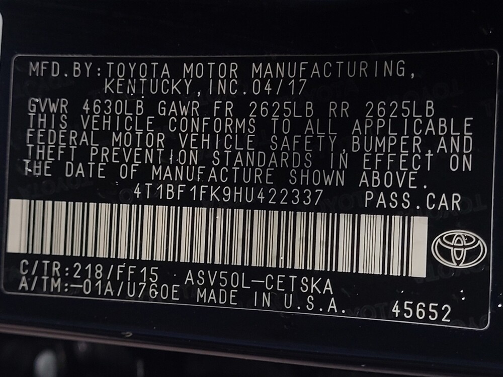 2017 Toyota Camry in Tallahassee, FL 32304 - 18063553 33