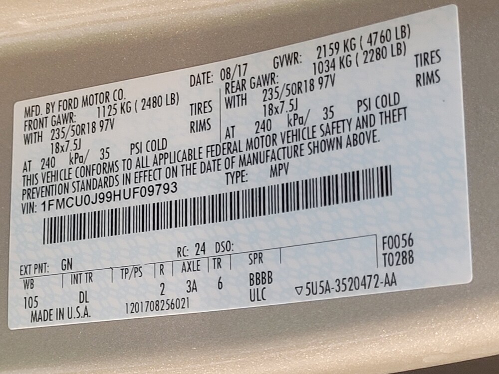 2017 Ford Escape in Tampa, FL 33612 - 18064371 33