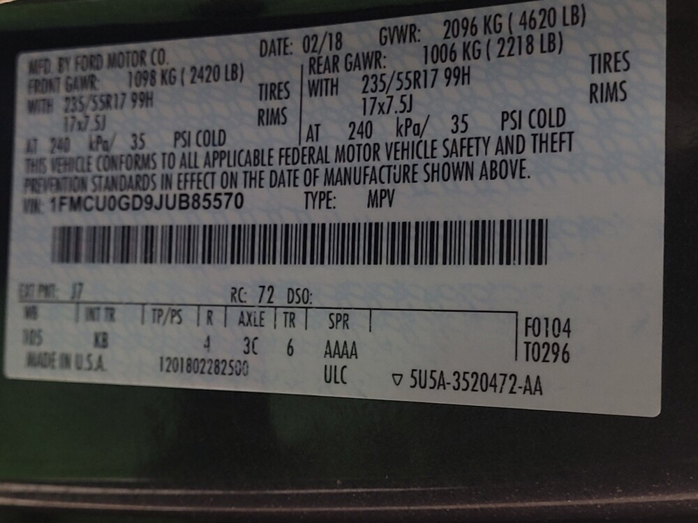 2018 Ford Escape in Lakeland, FL 33815 - 18064437 33