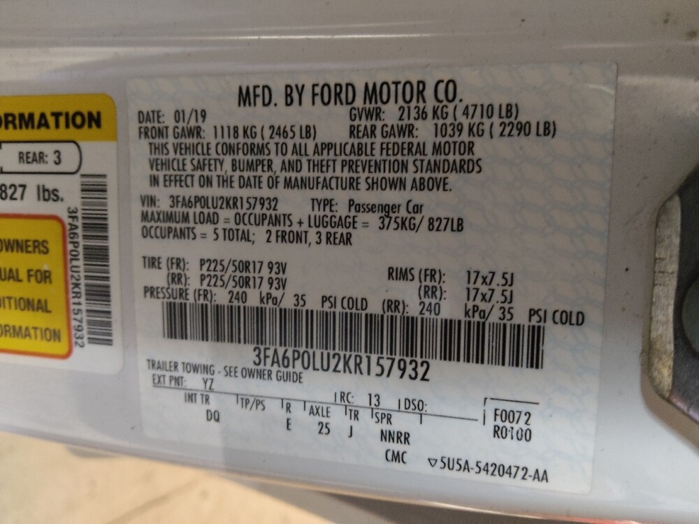 2019 Ford Fusion in Union City, GA 30291 - 18065938 33