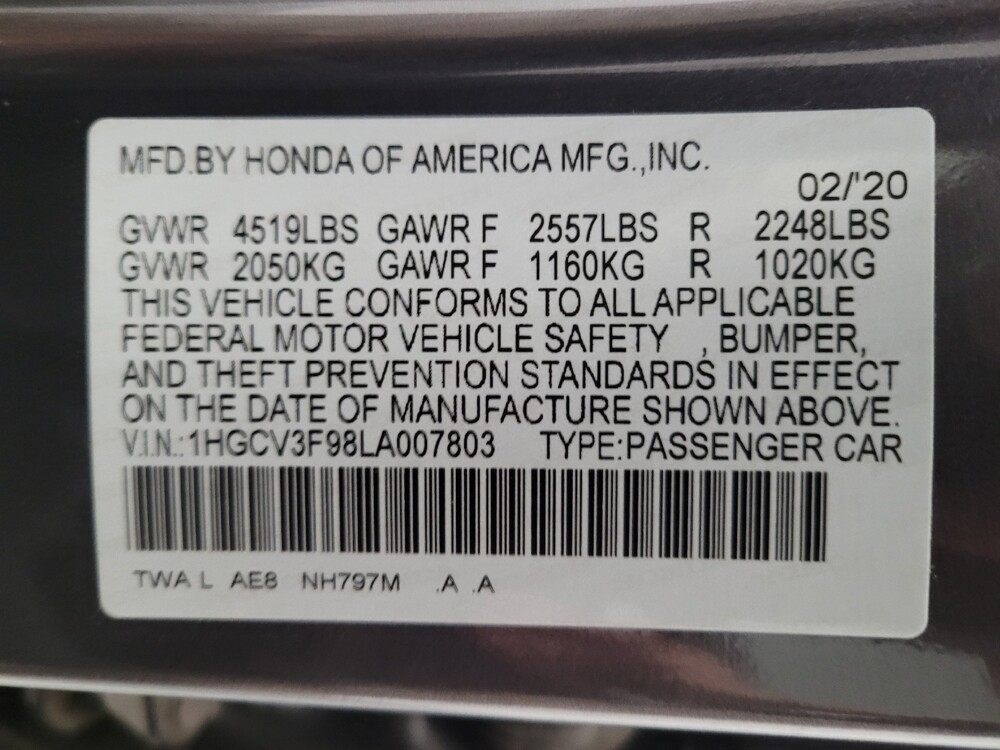 2020 Honda Accord in El Cajon, CA 92020 - 18066172 33