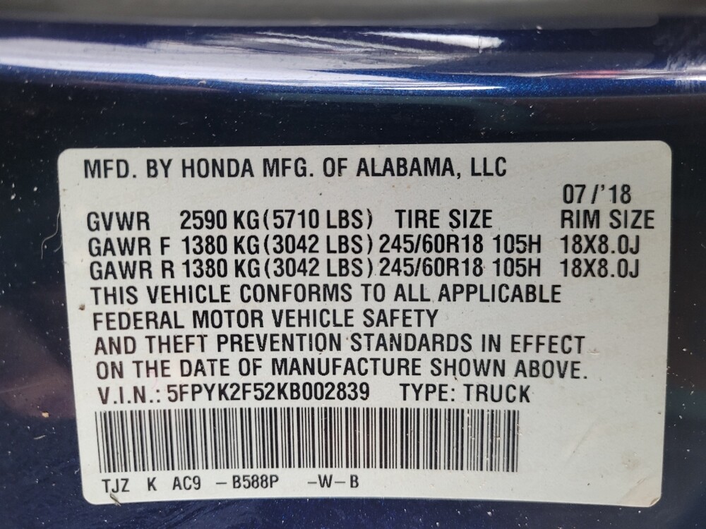 2019 Honda Ridgeline in Hialeah, FL 33014 - 18066439 33