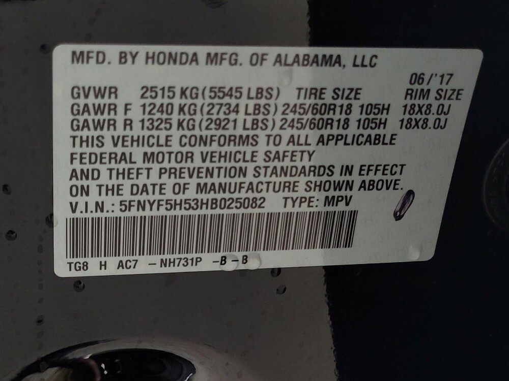 2017 Honda Pilot in Tallahassee, FL 32304 - 18066636 32