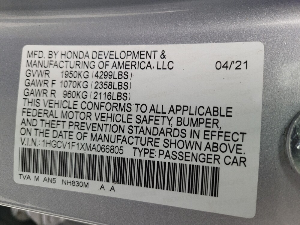 2021 Honda Accord in Peoria, IL 61615 - 18067173 33