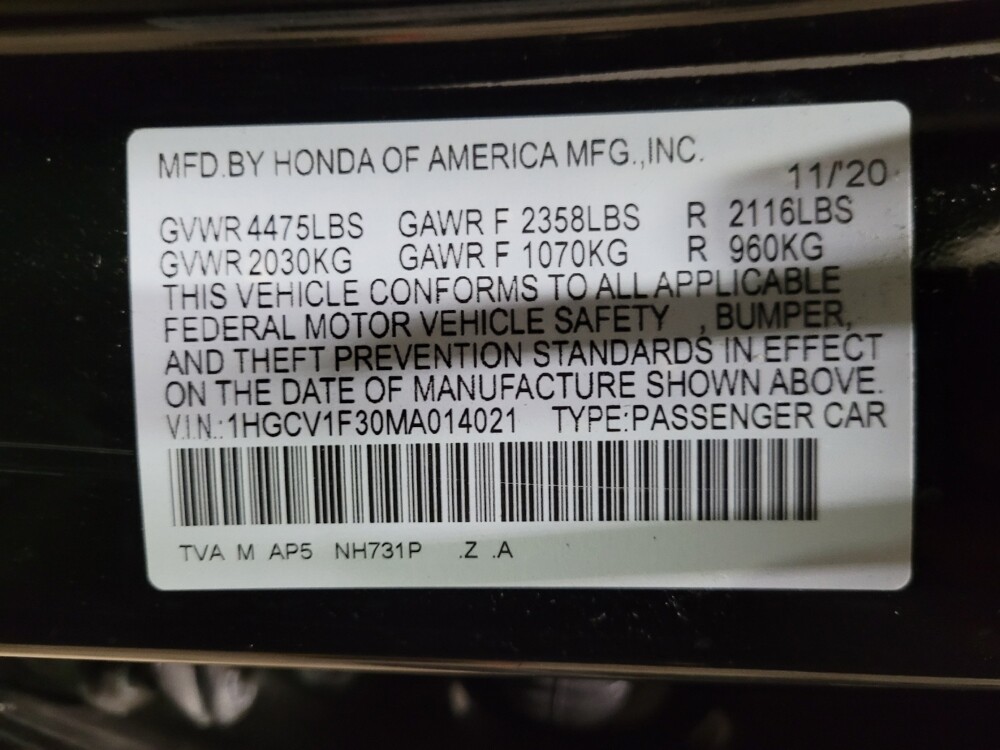2021 Honda Accord in New Castle, DE 19720 - 18067968 33