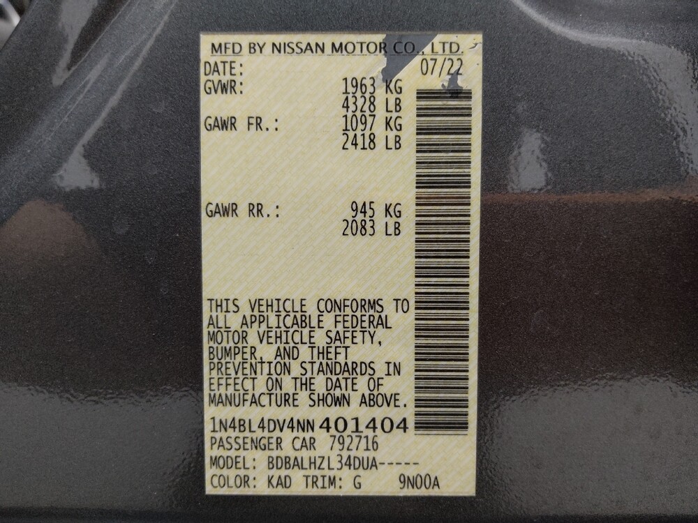 2022 Nissan Altima in Lakewood, CO 80215 - 18068466 33