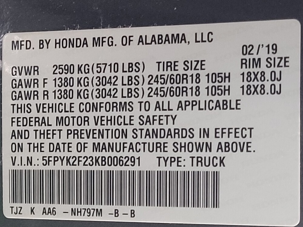2019 Honda Ridgeline in Fort Myers, FL 33907 - 18069575 33
