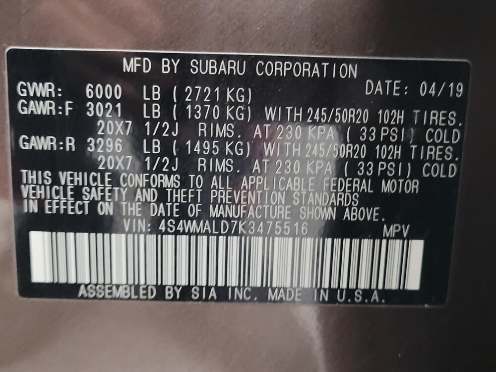 2019 Subaru Ascent in Lakeland, FL 33815 - 18069666 33