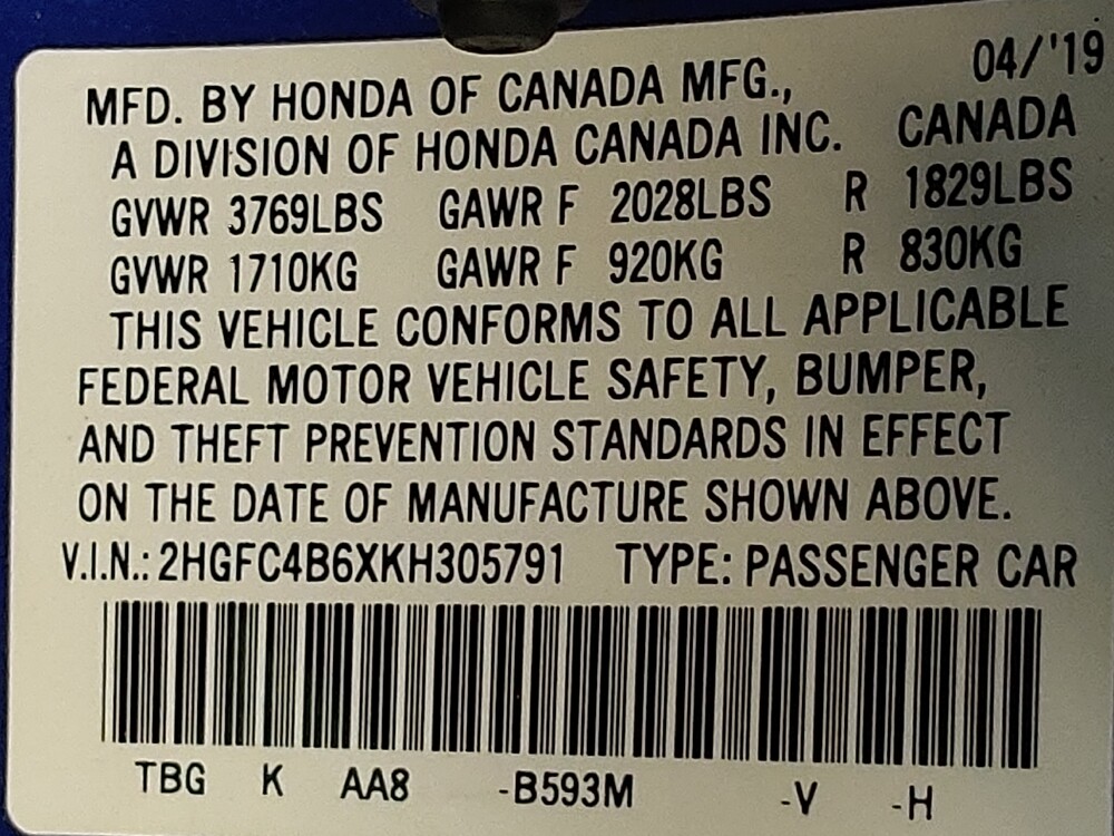 2019 Honda Civic in Lakeland, FL 33815 - 18070180 33
