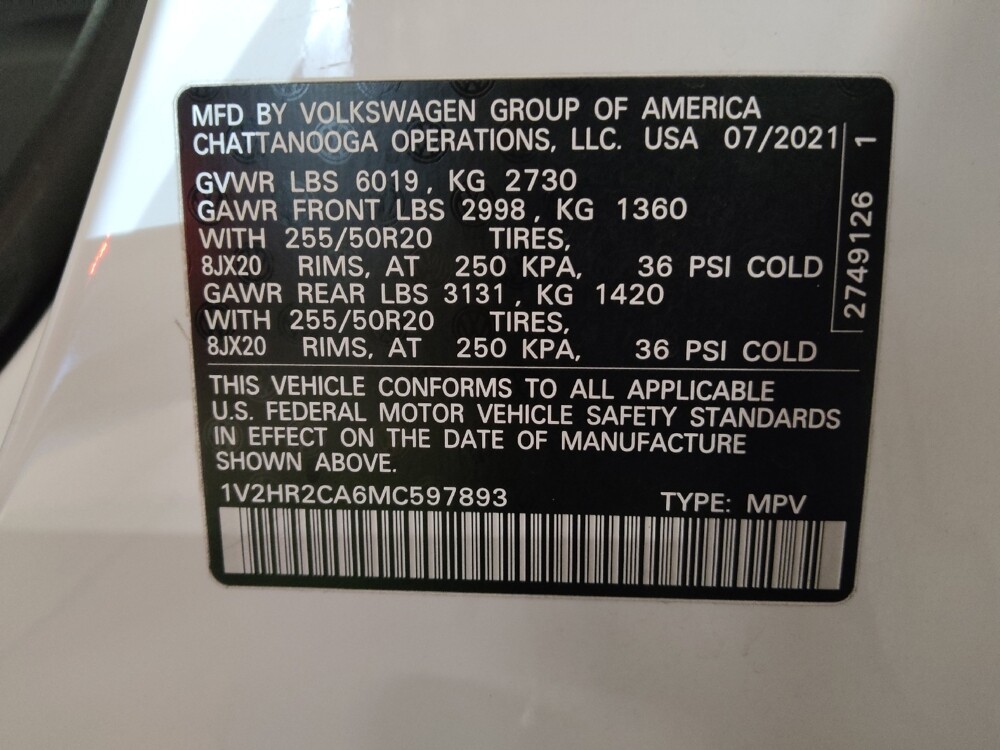 2021 Volkswagen Atlas in Tulsa, OK 74145 - 18070672 33