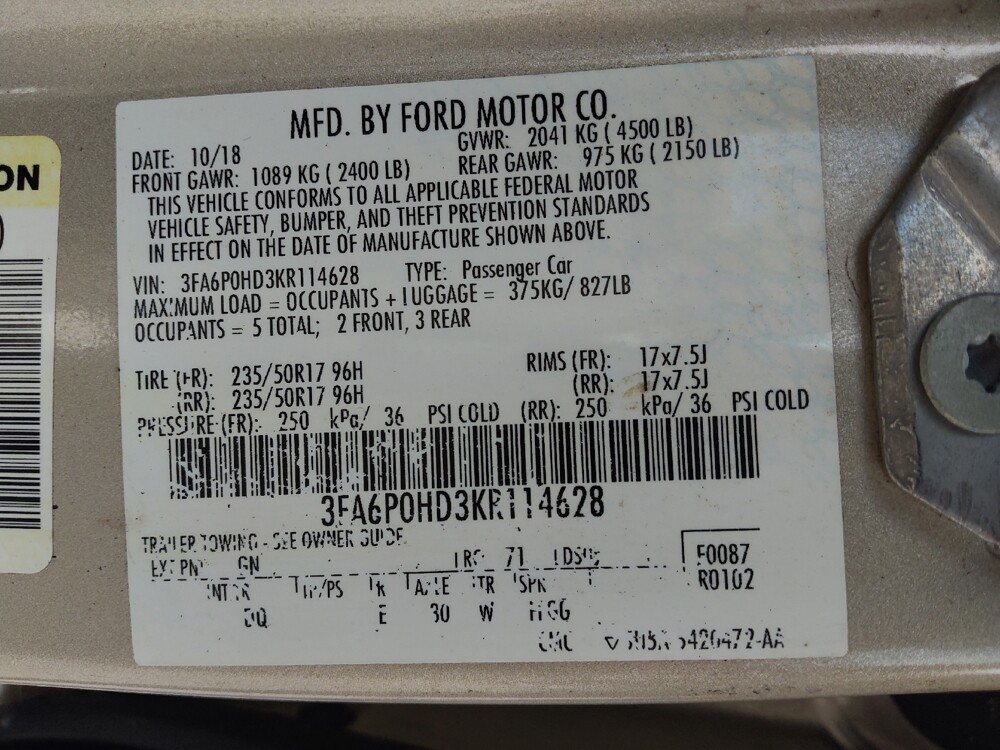 2019 Ford Fusion in Athens, GA 30606 - 18071303 33