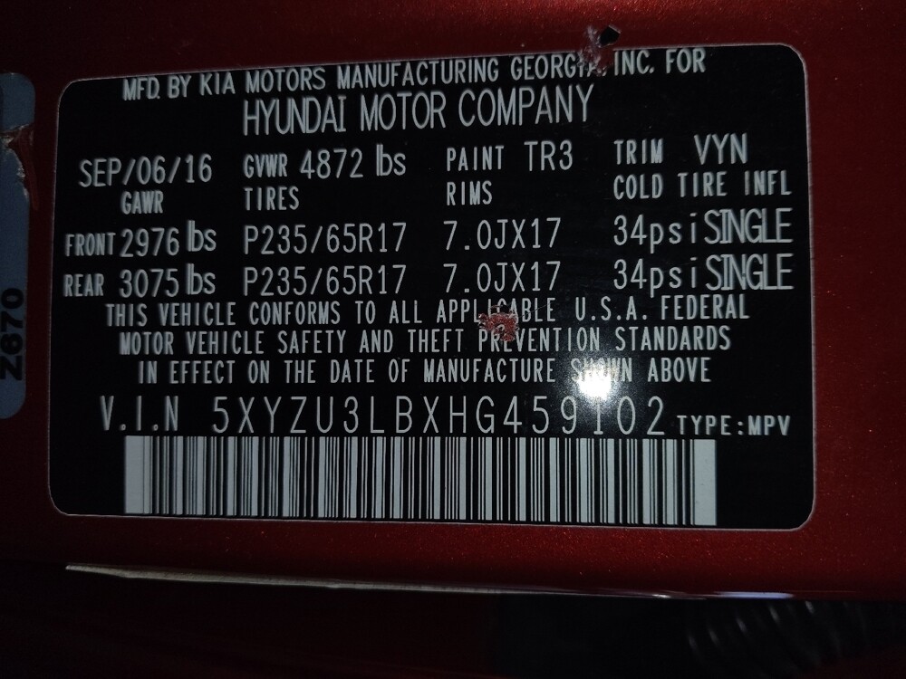 2017 Hyundai Santa Fe in Kissimmee, FL 34744 - 18071993 33