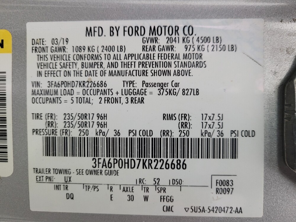 2019 Ford Fusion in Glendale, AZ 85301 - 18072762 33