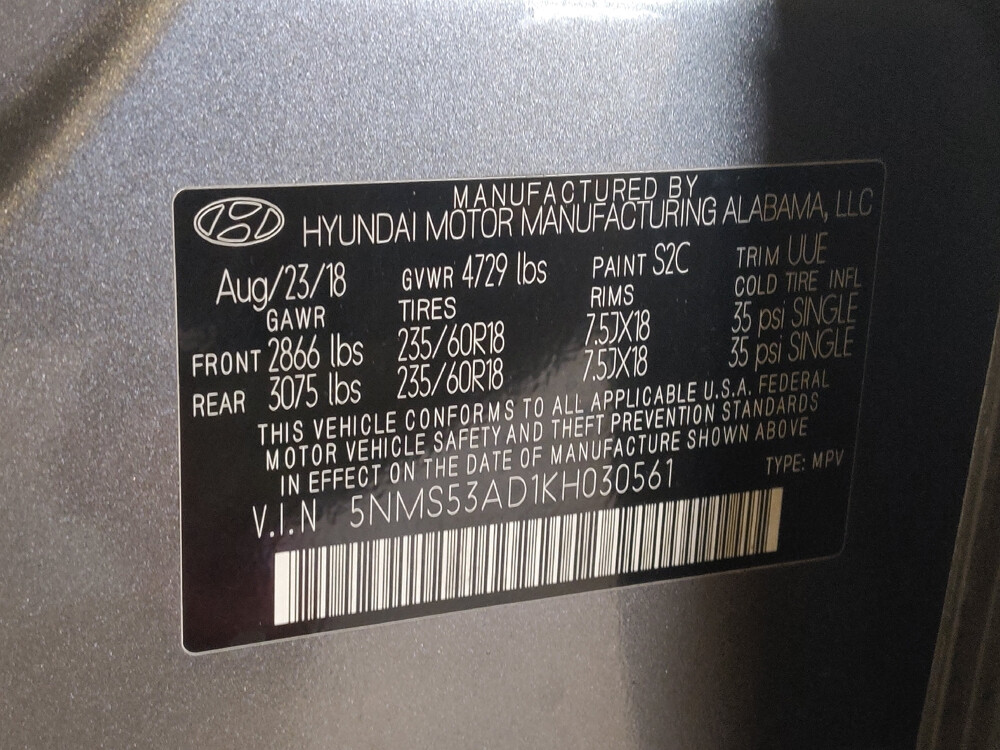 2019 Hyundai Santa Fe in Sanford, FL 32773 - 18072912 33