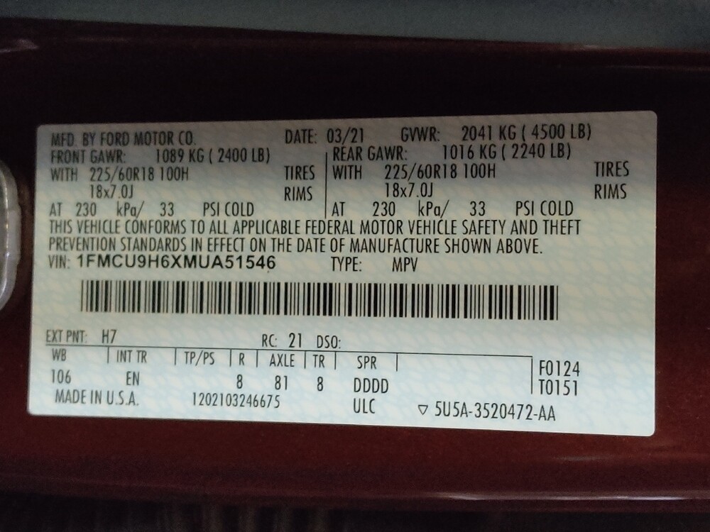 2021 Ford Escape in Greenville, SC 29607 - 18073110 33