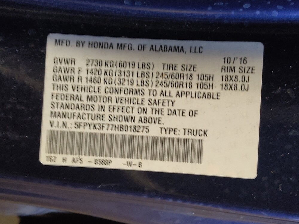 2017 Honda Ridgeline in Jacksonville, FL 32210 - 18073520 33