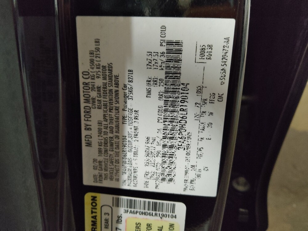 2020 Ford Fusion in Arlington, TX 76011 - 18074041 33