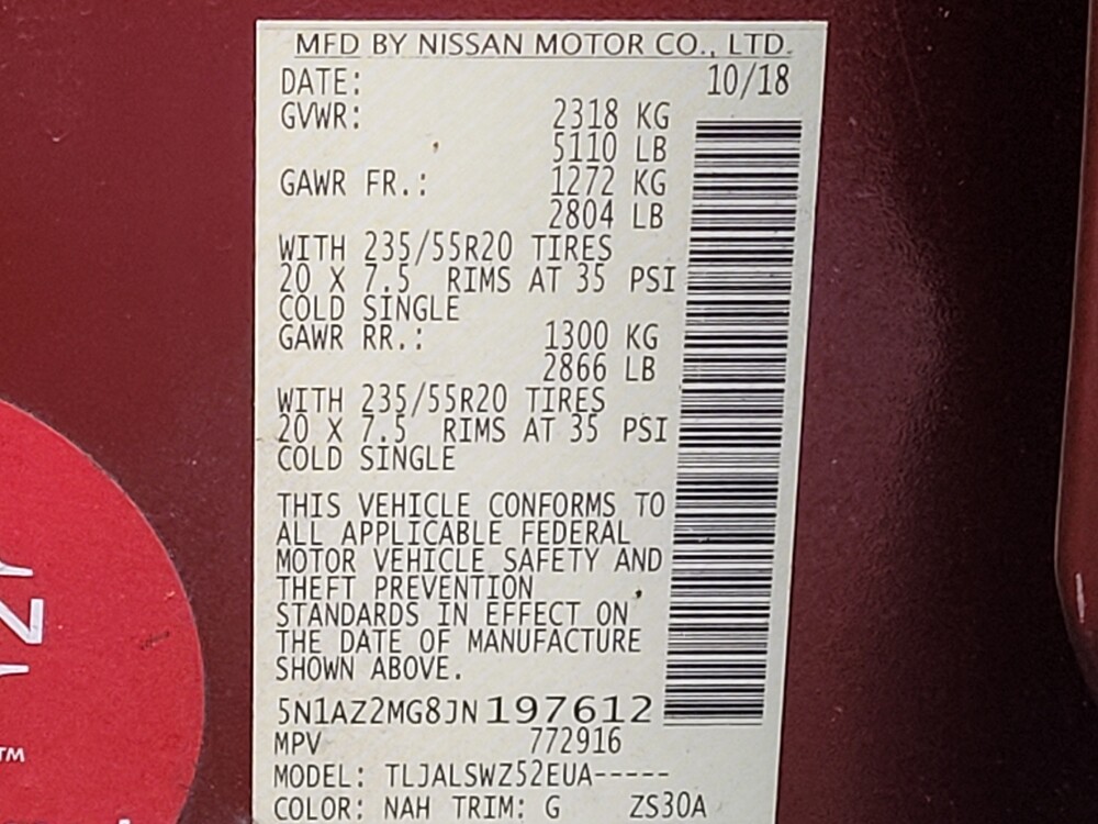 2018 Nissan Murano in Lakeland, FL 33815 - 18074661 33