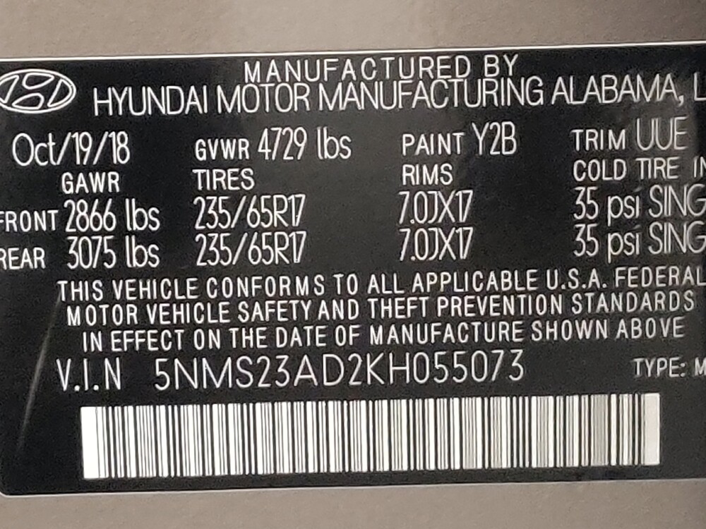 2019 Hyundai Santa Fe in Lakeland, FL 33815 - 18074857 33