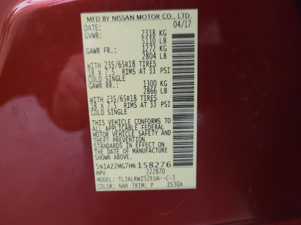 2017 Nissan Murano in Phoenix, AZ 85015 - 18075452 33