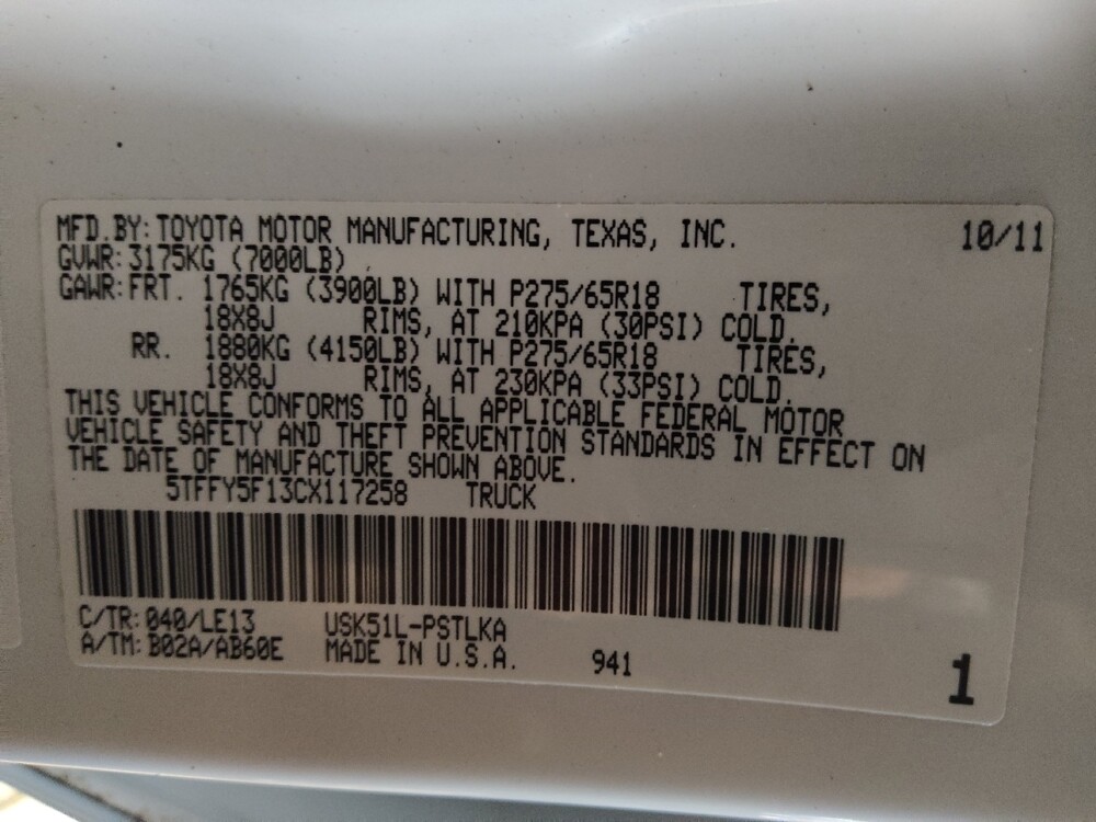 2012 Toyota Tundra in Ocala, FL 34471 - 18075463 33