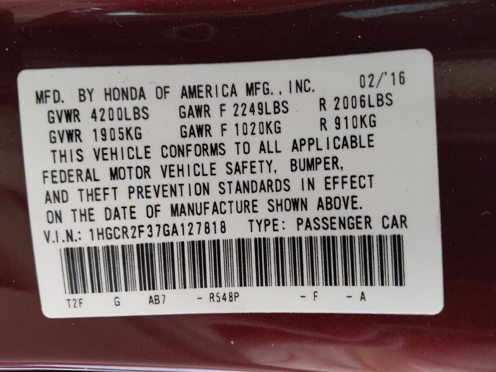 2016 Honda Accord in Athens, GA 30606 - 18075895 33