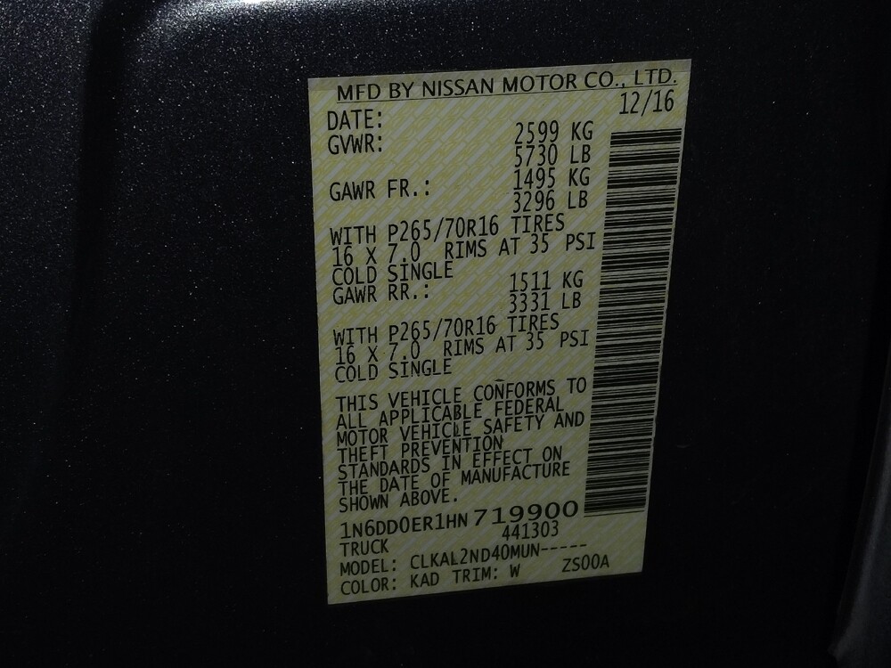 2017 Nissan Frontier in Sanford, FL 32773 - 18076027 33