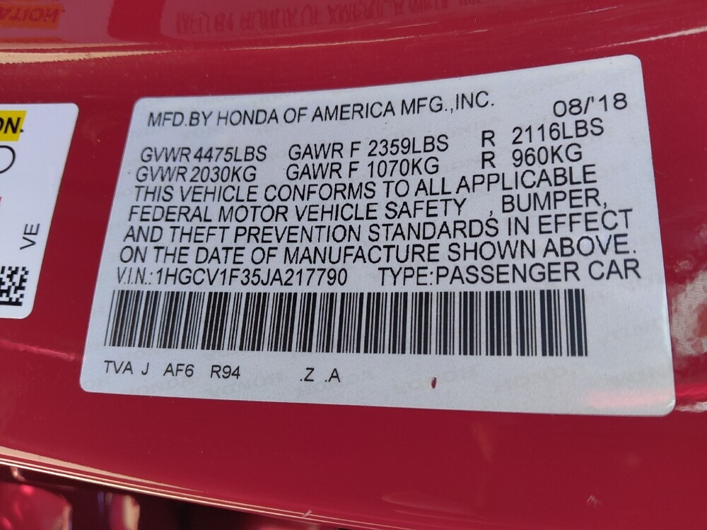 2018 Honda Accord in Duluth, GA 30096 - 18076640 33